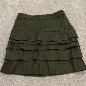Olive Green Tiered Skirt